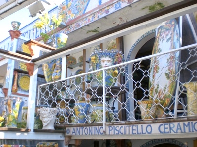Ceramic store in the town of Tyndaris.